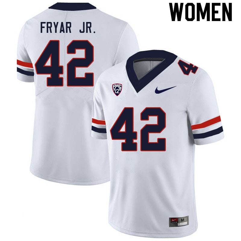 Women #42 DJ Fryar Jr. Arizona Wildcats College Football Jerseys Sale-White - Click Image to Close
